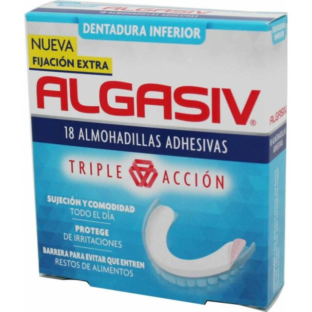 ALGASIV ALMOHADILLAS ADHESIVAS PROTESIS 18 UNIDAES INFERIORES