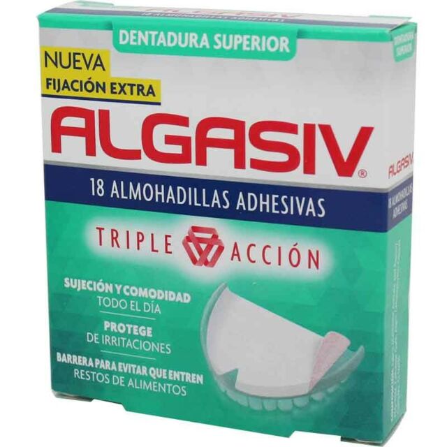 ALGASIV ALMOHADILLAS ADHESIVAS PROTESIS 18 UNIDADES SUPERIORES