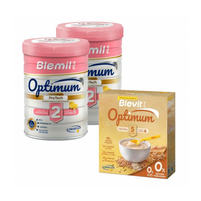 PACK BLEMIL PLUS OPTIMUM 2 PRO TECH + BLEMIL PLUS OPTIMUM 5 CEREALES  DE REGALO