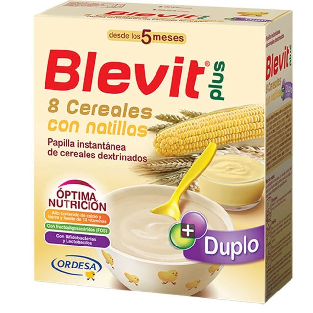 BLEVIT PLUS DUPLO 8 CEREALES CON NATILLAS  1 ENVASE 600 G