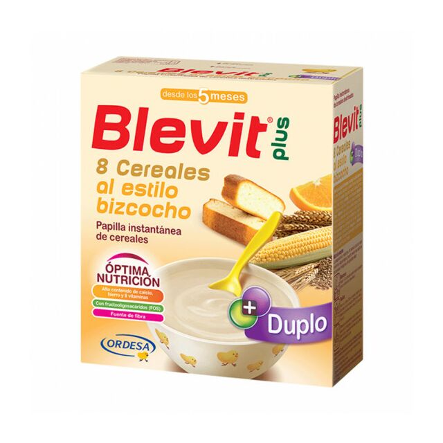 BLEVIT PLUS DUPLO 8 CEREALES BIZCOCHO Y NARANJA  1 ENVASE 600 G