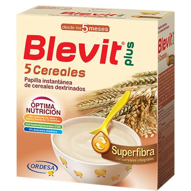 BLEVIT PLUS SUPERFIBRA PAPILLA 5 CEREALES  1 ENVASE 600 G