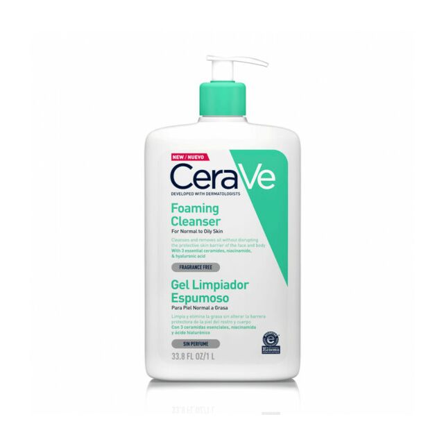 CERAVE GEL LIMPIADOR ESPUMOSO  1 ENVASE 1000 ML