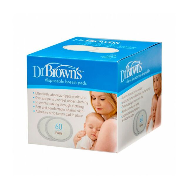 DISCOS ABSORBENTES LACTANCIA DR BROWN,S DESECHABLES 60 UNIDADES