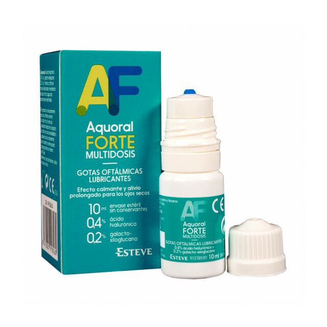 AQUORAL FORTE MULTIDOSIS GOTAS OFTALMICAS LUBRICANTES ESTERILES 1 ENVASE 10 ML