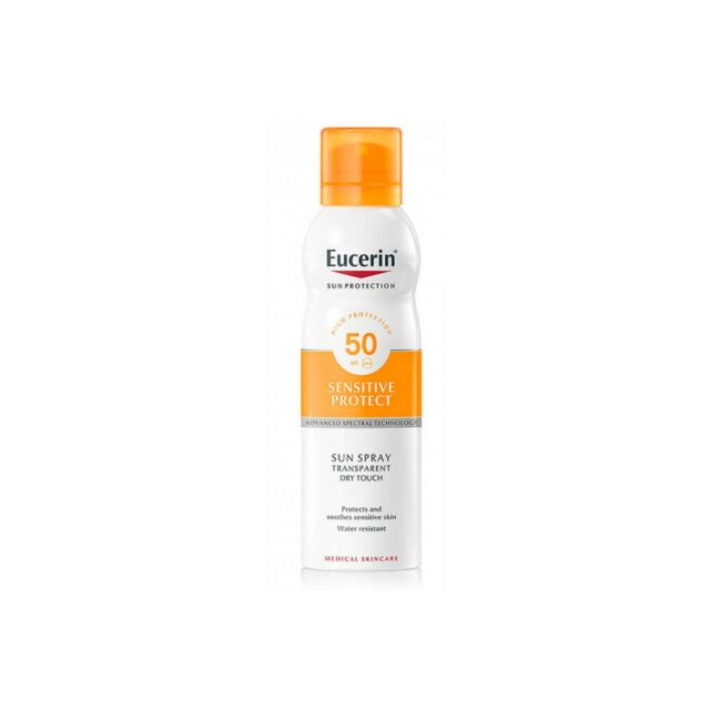 EUCERIN SUN PROTECTION 50 SPRAY TRANSPARENTE DRY TOUCH SENSITIVE PROTECT 1 ENVASE 200 ML