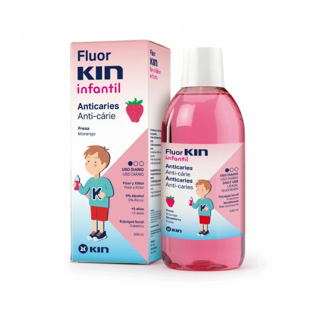 FLUOR KIN INFANTIL ENJUAGUE BUCAL  1 ENVASE 500 ML FRESA