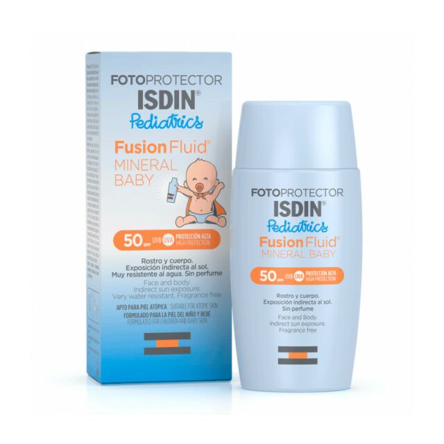 FOTOPROTECTOR ISDIN SPF 50 FUSION FLUID MINERAL PEDIATRICS BABY 1 ENVASE 50 ML