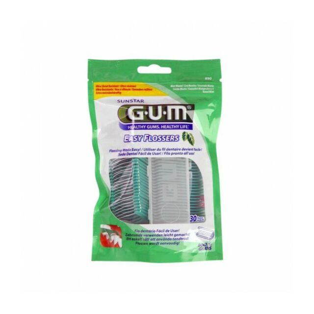 GUM- 890 EASY FLOSSERS SEDA DENTAL APLICADOR 30 UNIDADES