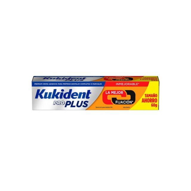 KUKIDENT PRO PLUS LA MEJOR FIJACION  1 ENVASE 60 G SABOR NEUTRO