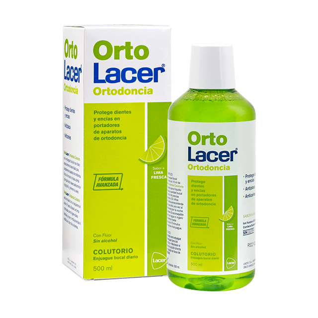 ORTOLACER ORTODONCIA COLUTORIO  1 ENVASE 500 ML SABOR LIMA FRESCA