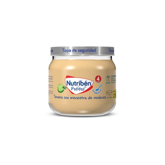 NUTRIBEN POTITO INICIO A LA CARNE TERNERA CON MENESTRA DE VERDURAS 1 ENVASE 120 G