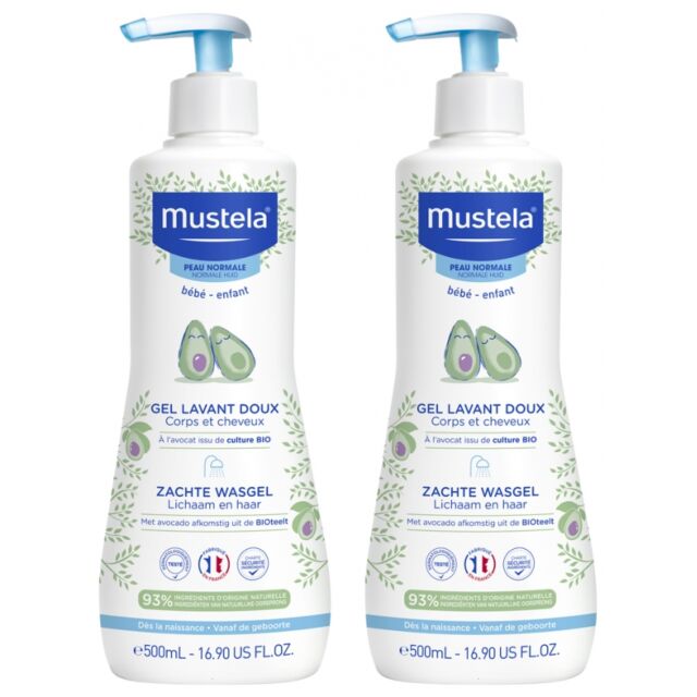 MUSTELA DUPLO GEL DE BAÑO SUAVE 2 X 500 ML