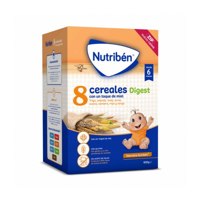 PAPILLA NUTRIBEN 8 CEREALES Y MIEL DIGEST  1 ENVASE 600 G