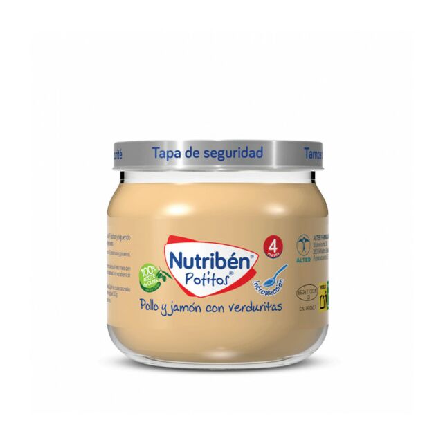 NUTRIBEN POTITO INICIO A LA CARNE POLLO Y JAMON CON VERDURITAS 1 ENVASE 120 G