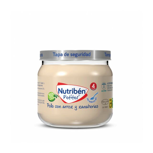 NUTRIBEN POTITO INICIO A LA CARNE POLLO CON ARROZ Y ZANAHORIAS 1 ENVASE 120 G