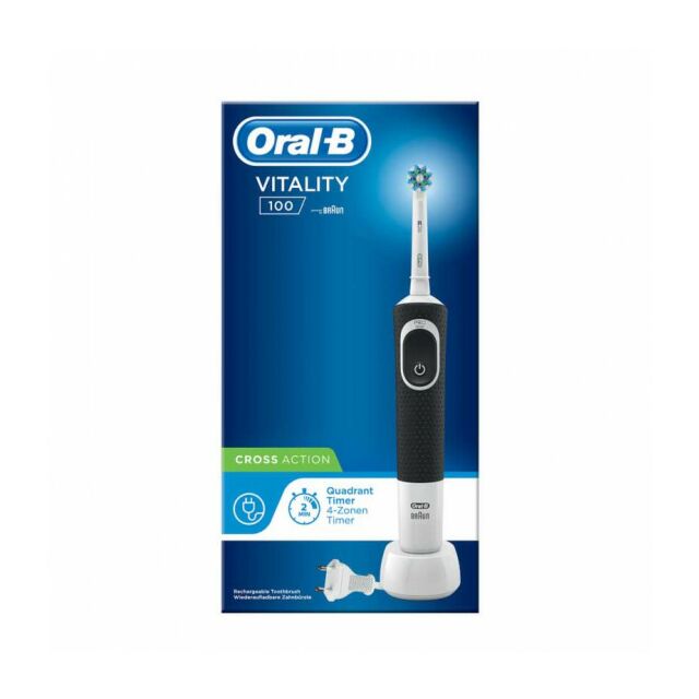 CEPILLO DENTAL ELECTRICO RECARGABLE ORAL-B VITALITY 100 CROSS ACTION NEGRO