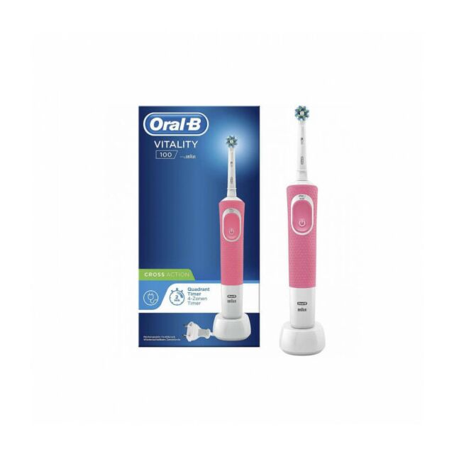 CEPILLO DENTAL ELECTRICO RECARGABLE ORAL-B VITALITY 100 CROSS ACTION ROSA