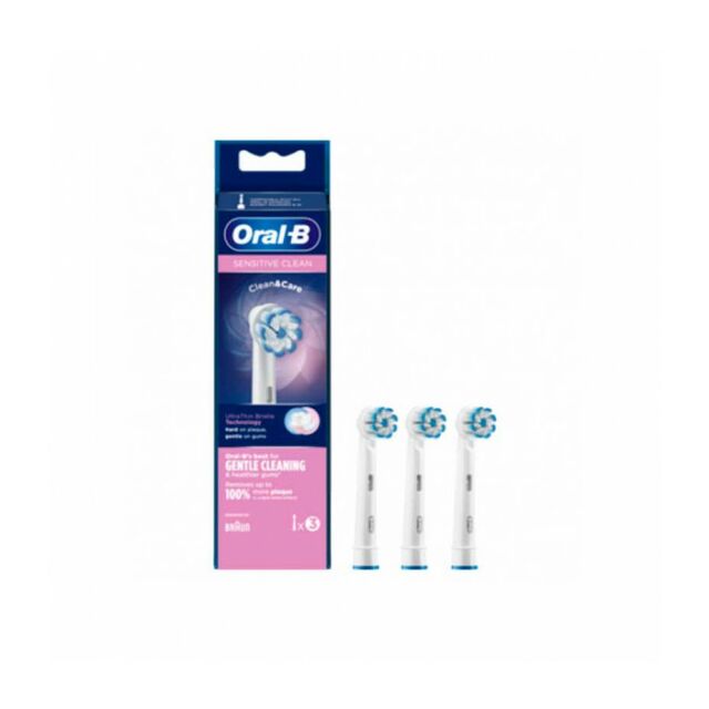 CEPILLO DENTAL ELECTRICO RECARGABLE ORAL-B SENSITIVE CLEAN RECAMBIO 3 UNIDADES