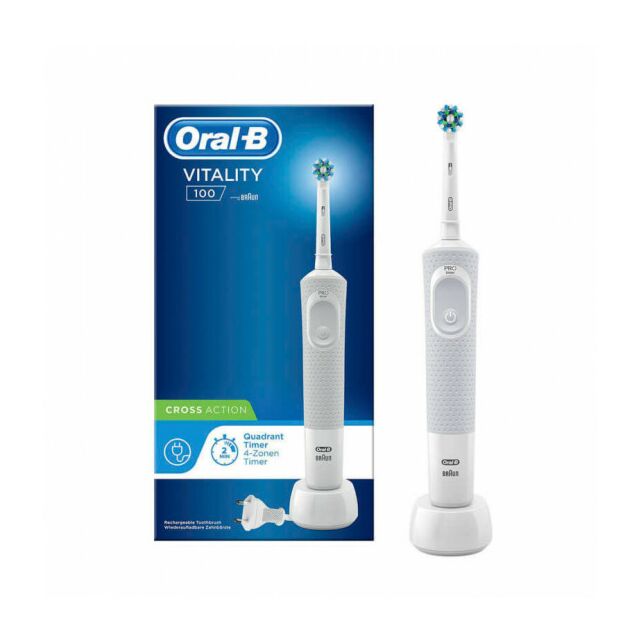 CEPILLO DENTAL ELECTRICO RECARGABLE ORAL-B VITALITY 100 CROSS ACTION BLANCO