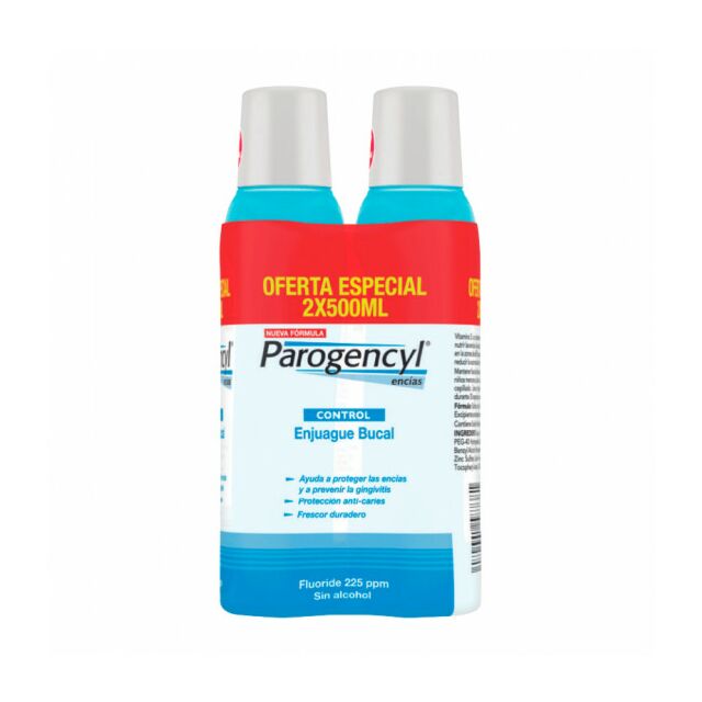 PAROGENCYL ENCIAS CONTROL ENJUAGUE BUCAL  2 ENVASES 500 ML