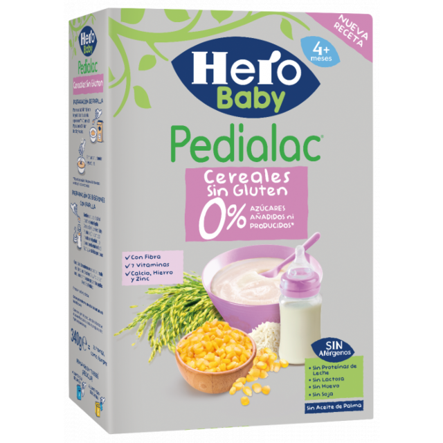 PEDIALAC PAPILLA CEREALES SIN GLUTEN HERO BABY 1 ENVASE 340 G