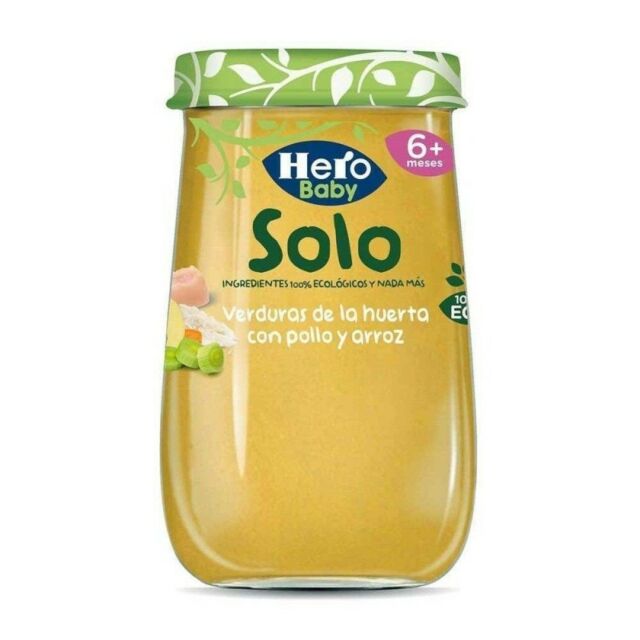 HERO BABY SOLO VERDURAS CON POLLO Y ARROZ  1 ENVASE 190 G