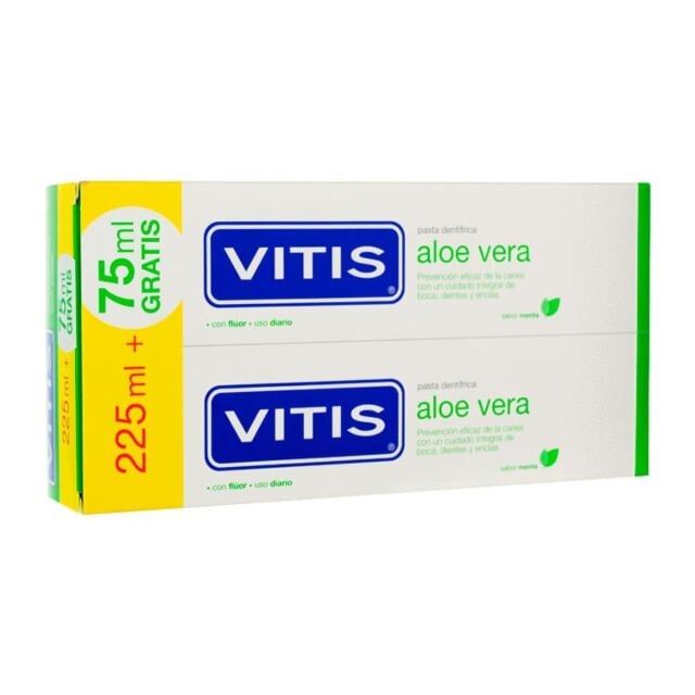 VITIS ALOE VERA PASTA DENTIFRICA  2 ENVASES 150 ML SABOR MENTA