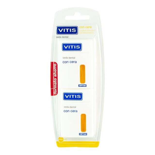 VITIS SEDA DENTAL CON CERA  50 M 2 UNIDADES DUPLO