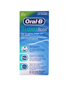 ORAL-B SUPERFLOSS SEDA DENTAL MENTA 50 UNIDADES