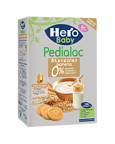 PEDIALAC PAPILLA 8 CEREALES CON GALLETAS HERO BABY 1 ENVASE 340 G