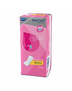 ABSORBENTE INCONTINENCIA ORINA LIGERA MOLICARE PREMIUM LADY PAD 1 GOTAS 14 UNIDADES