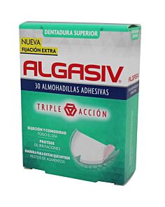 ALGASIV ALMOHADILLAS ADHESIVAS PROTESIS 30 UNIDADES SUPERIORES