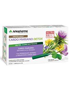 ARKOFLUIDO CARDO MARIANO DETOX  20 AMPOLLAS 15 ML