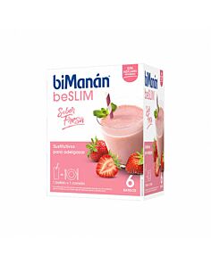 BIMANAN BESLIM SUSTITUTIVO BATIDO  6 SOBRES 55 G SABOR FRESA