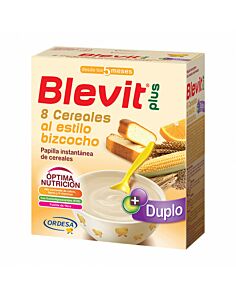 BLEVIT PLUS DUPLO 8 CEREALES BIZCOCHO Y NARANJA  1 ENVASE 600 G