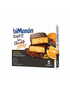 BIMANAN BEFIT PROTEINA  6 BARRITAS 27 G SABOR CHOCOLATE NARANJA