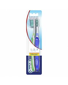 CEPILLO DENTAL ADULTO ORAL-B 123 SHINY CLEAN DUO MEDIO