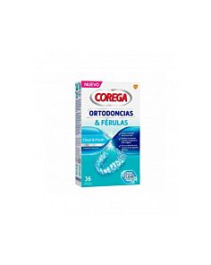 COREGA ORTODONCIAS & FERULAS  36 TABLETAS LIMPIADORAS
