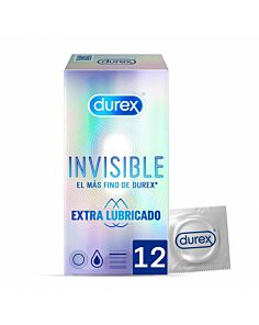 DUREX INVISIBLE EXTRA FINO EXTRA LUBRICADO PRESERVATIVOS 12 UNIDADES