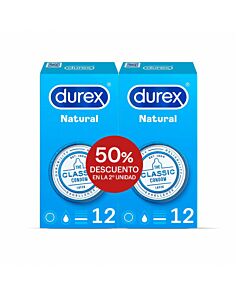 DUREX NATURAL PLUS PRESERVATIVOS 12 PRESERVATIVOS 2 CAJAS