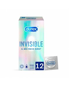 DUREX INVISIBLE EXTRA FINO EXTRA SENSITIVO PRESERVATIVOS 12 UNIDADES