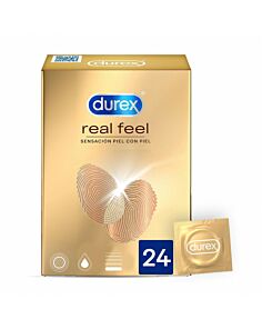 DUREX REAL FEEL PRESERVATIVO SIN LATEX 24 UNIDADES