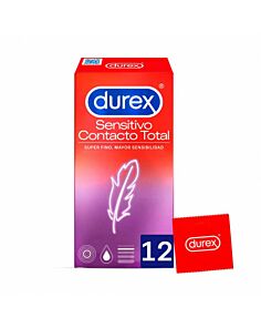 DUREX SENSITIVO CONTACTO TOTAL PRESERVATIVOS 12 UNIDADES