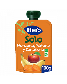 HERO BABY SOLO MANZANA PLATANO Y ZANAHORIA  1 ENVASE 100 G
