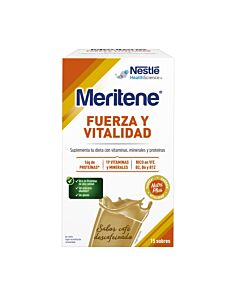 MERITENE FUERZA Y VITALIDAD BATIDO  15 SOBRES 30 G SABOR CAFE DESCAFEINADO