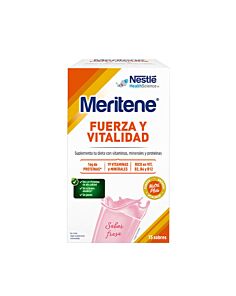 MERITENE FUERZA Y VITALIDAD BATIDO  15 SOBRES 30 G SABOR FRESA