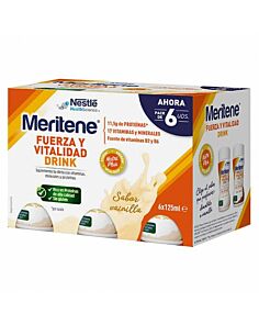 MERITENE FUERZA Y VITALIDAD DRINK  6 UNIDADES 125 ML PACK SABOR VAINILLA