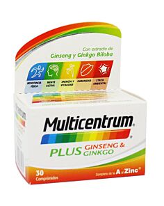 MULTICENTRUM PLUS GINSENG Y GINKGO  30 COMPRIMIDOS