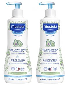 MUSTELA DUPLO GEL DE BAÑO SUAVE 2 X 500 ML